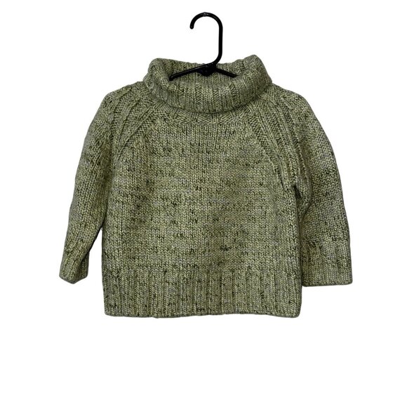 Marks & Spencer Green Knit Roll-Neck Sweater Kids 2-3Y Acrylic/Wool Blend - Picture 1 of 7